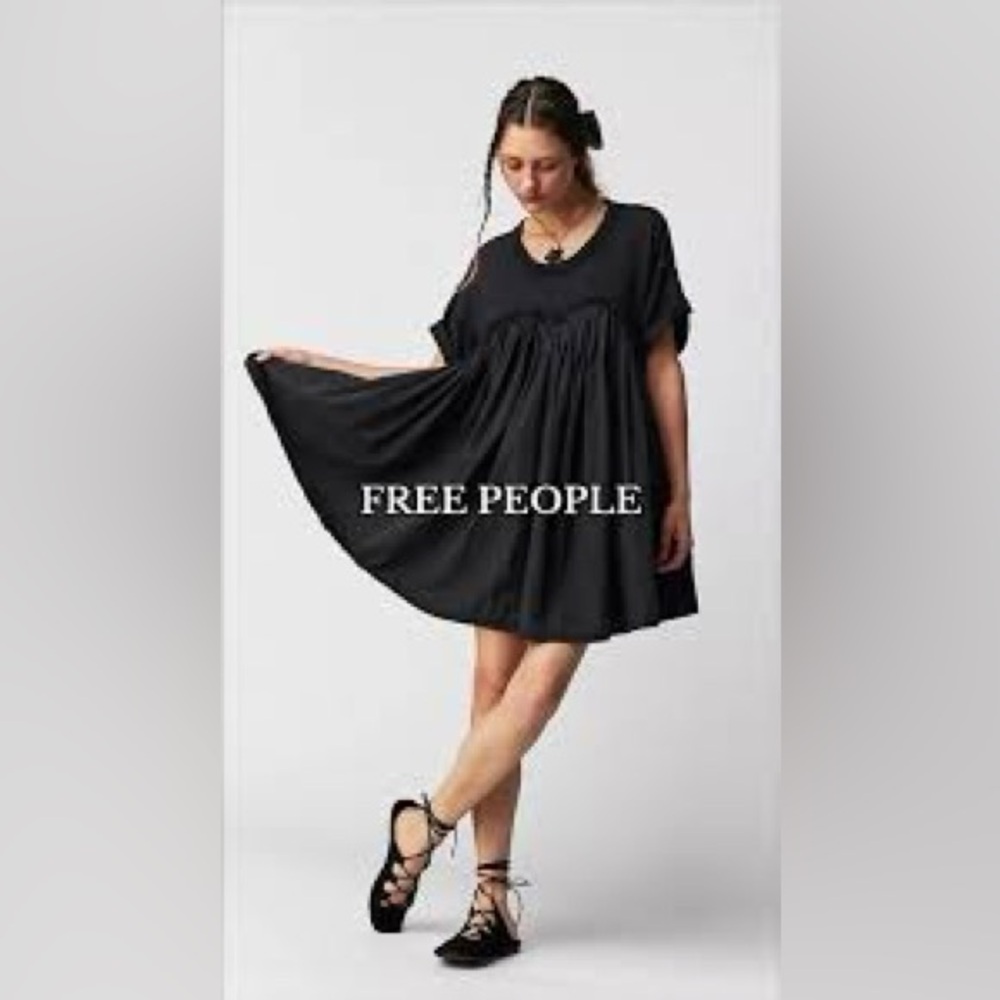 Free People Catalina Mini Dress - Washed Black